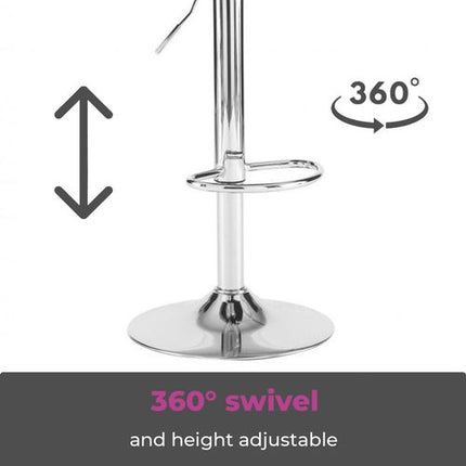 Neo Set of Two Grey Leather Bar Stools