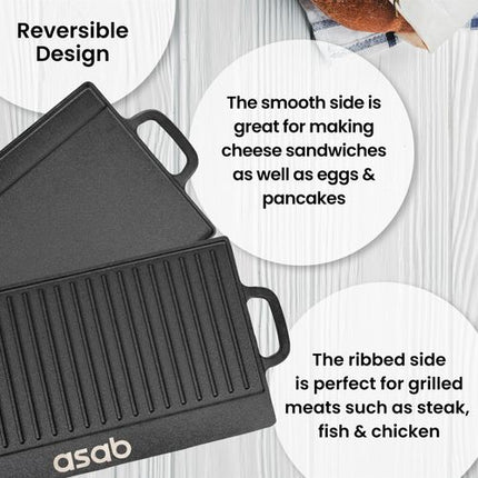 Non-Stick 16" Cast Iron Reversible Griddle Plate 6866