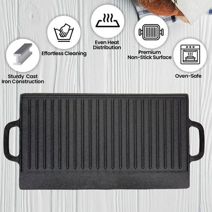 Non-Stick 16" Cast Iron Reversible Griddle Plate 6866