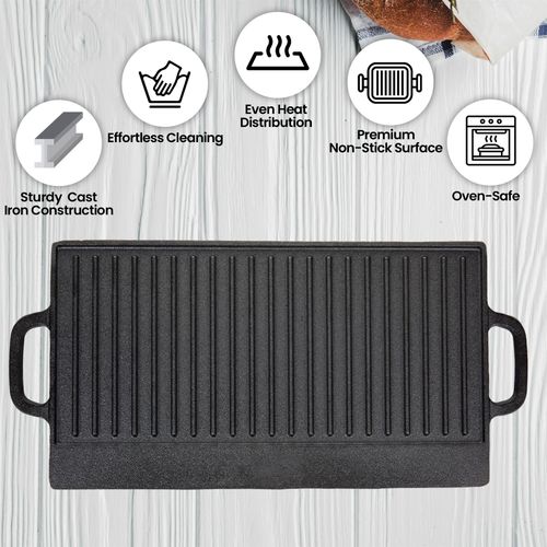 Non-Stick 16" Cast Iron Reversible Griddle Plate 6866