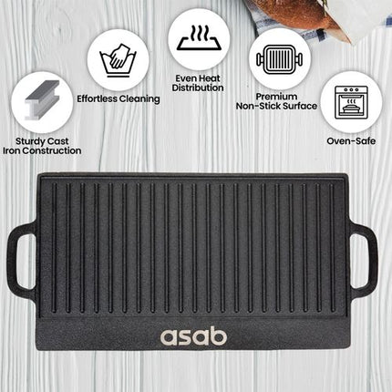 Non-Stick 16" Cast Iron Reversible Griddle Plate 6866