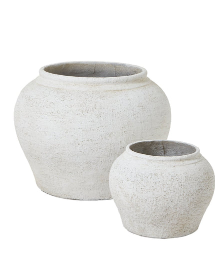 Ordo Lyme White Set Of 2 Planters