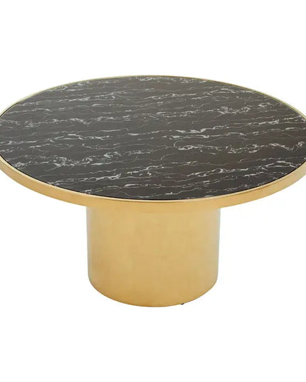 Oria Black Marble Effect Gold Base Coffee Table