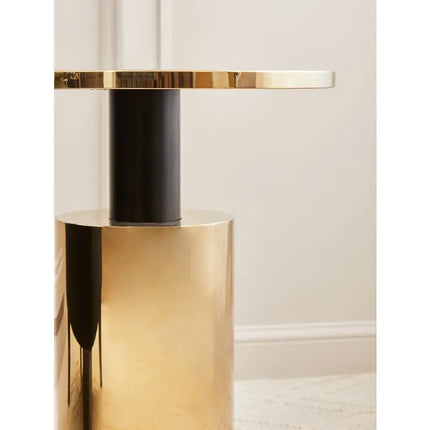 Oria Black Marble Effect Top and Gold Base Side Table