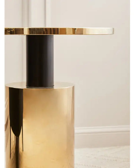 Oria Black Marble Effect Top and Gold Base Side Table