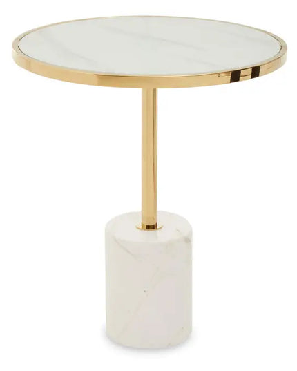 Oria White Marble End Table