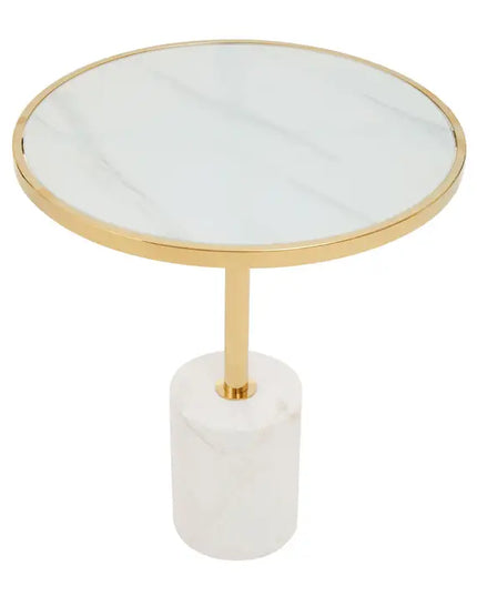 Oria White Marble End Table
