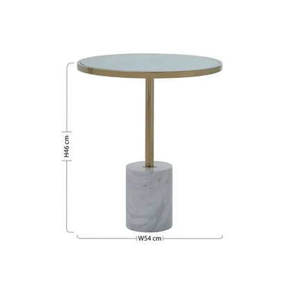 Oria White Marble End Table