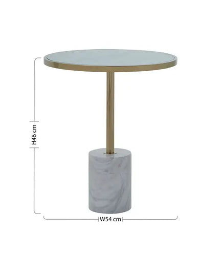 Oria White Marble End Table