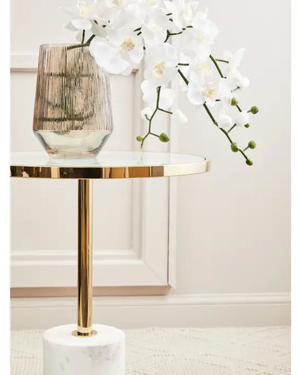 Oria White Marble End Table