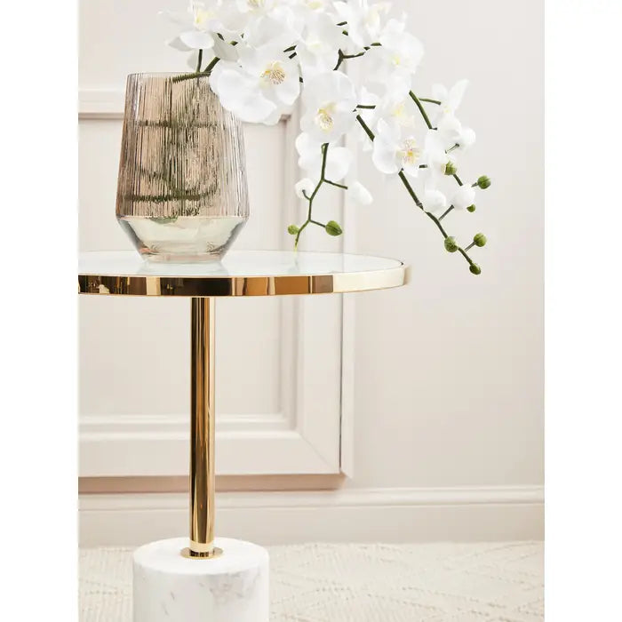 Oria White Marble End Table