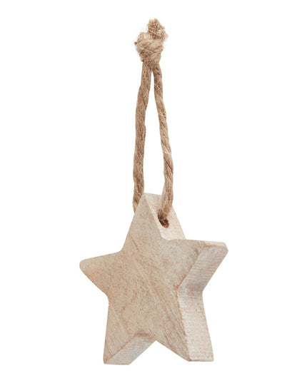 Pack Of 90 Wooden Star Hanging Decorations