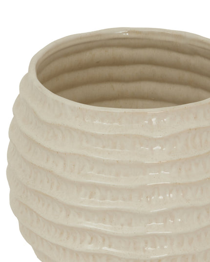 Pallida Ridged Pot Vase