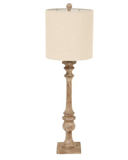 Pallido Candlestick Table Lamp With Linen Shade