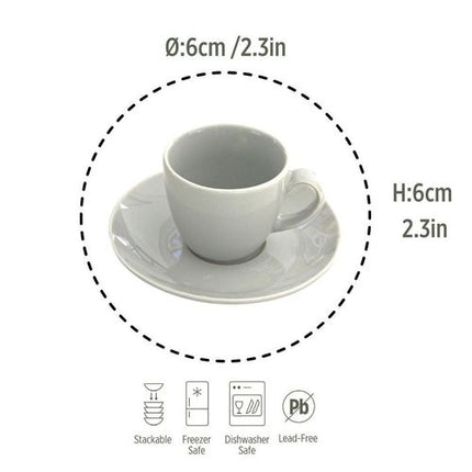 Porcelain Coffee&Tea Cup Espresso&Turkish Coffee Cups Light Grey