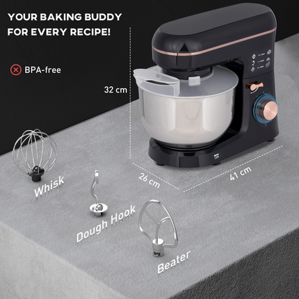 Powerful 1400W Stand Mixer with 5L Bowl & Versatile Speed Settings