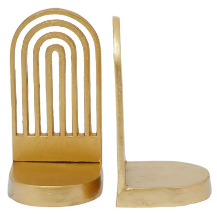 Rubi Set Of Two Gold Finish Arched Bookends