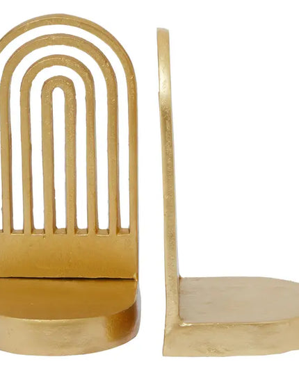 Rubi Set Of Two Gold Finish Arched Bookends