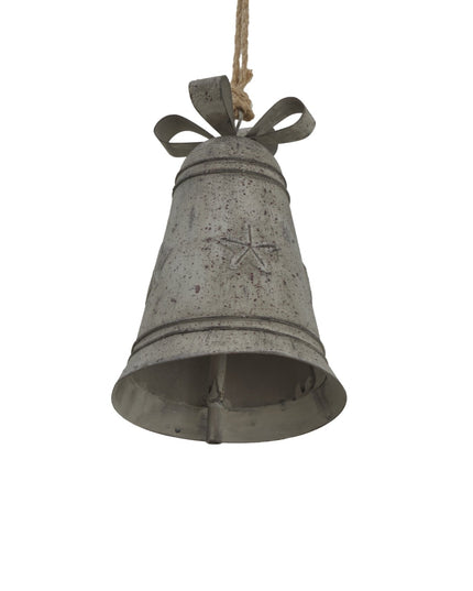Rustic Metal Hanging Bell With Bow
