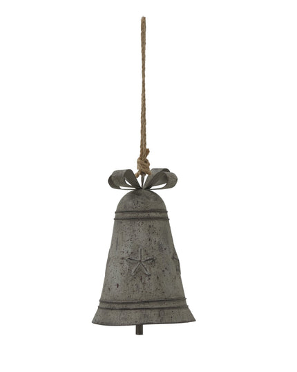 Rustic Metal Hanging Bell With Bow