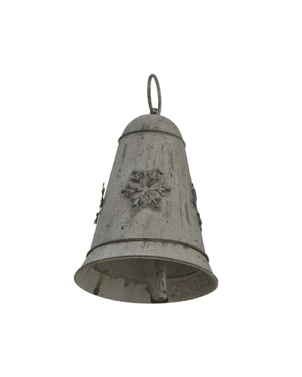 Rustic Metal Hanging Bell With Snowflake