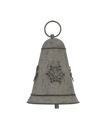 Rustic Metal Hanging Bell With Snowflake