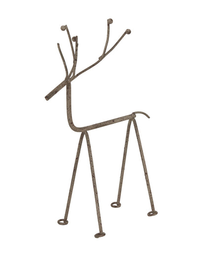 Rustic Metal Reindeer On Stand