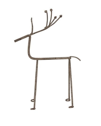 Rustic Metal Reindeer On Stand