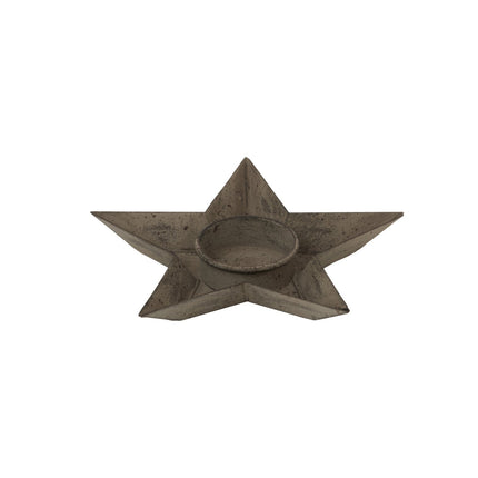 Rustic Metal Star Tealight With Glass Votive
