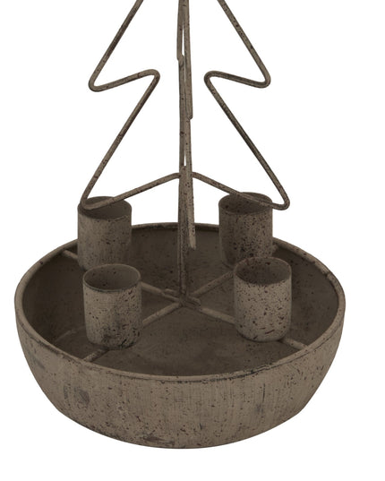 Rustic Outline Tree And Star Candle Holders