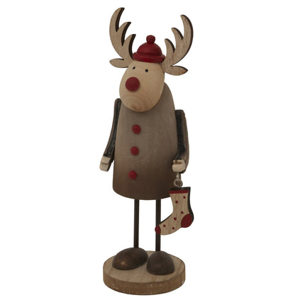 Rustic Rudolf With Stocking Decoration