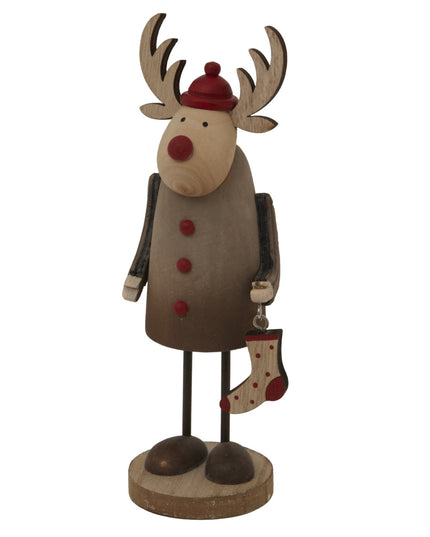 Rustic Rudolf With Stocking Decoration