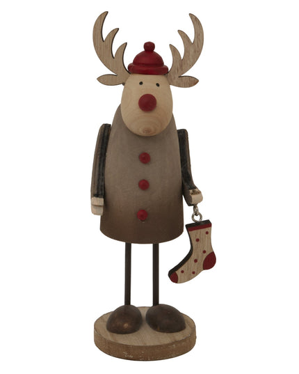 Rustic Rudolf With Stocking Decoration