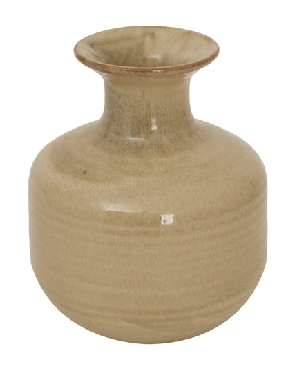 Sabbia Collection Squat Ridged Vase