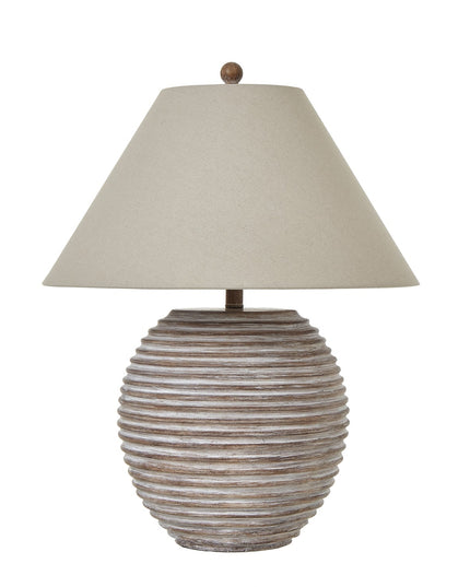 Saturn Table Lamp With Linen Shade