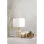 Sellis 55.5cm Glass And Brass Finish Table Lamp With White Shade