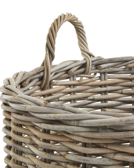 Set of 3 Kubu Rattan Round Storage Baskets