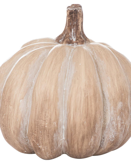 Set Of Six Carved Wood Effect Pumpkins