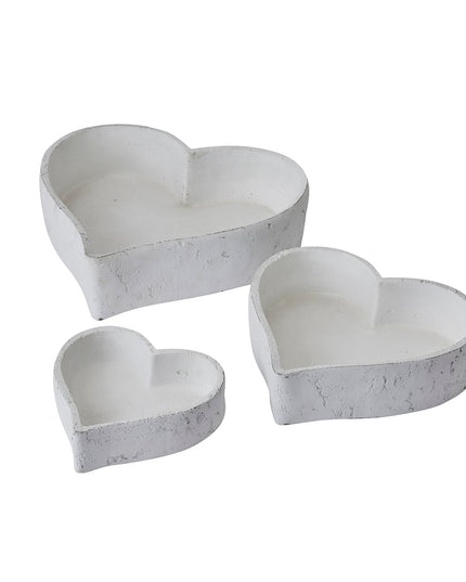 Set Of Three Large Matt White Ceramic Dishes