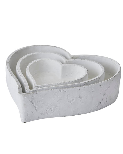Set Of Three Large Matt White Ceramic Dishes