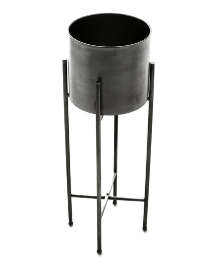 Set Of Two Silver Planters On Stand