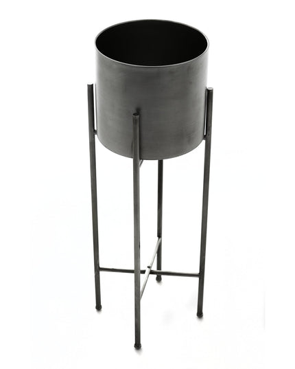 Set Of Two Silver Planters On Stand
