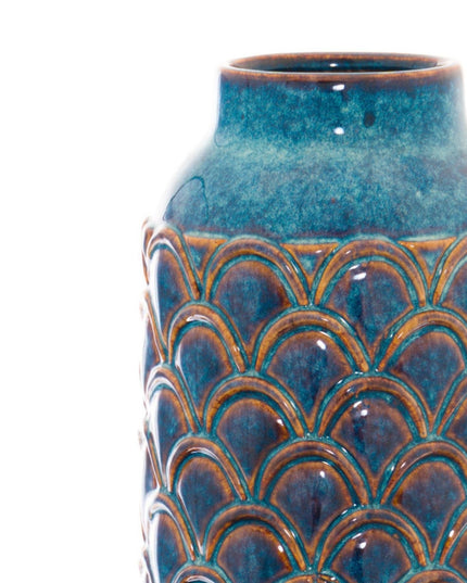Seville Collection Large Indigo Scalloped Vase