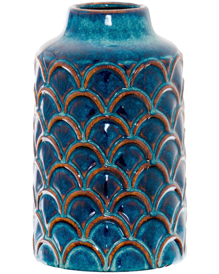 Seville Collection Scalloped Indigo Vase