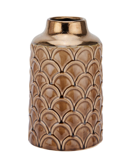 Seville Collection Small Caramel Scalloped Vase