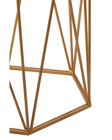 Shalimar Marble top Side Table With Geometric Base