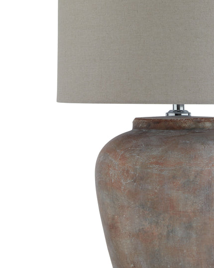Siena Brown Table Lamp With Linen Shade