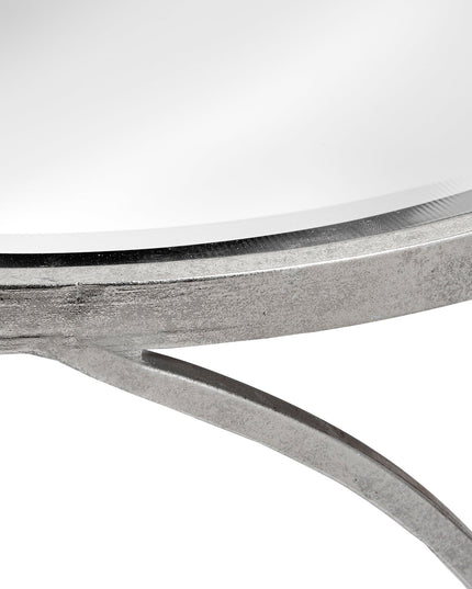 Silver Curved Design Set Of 2 Side Tables