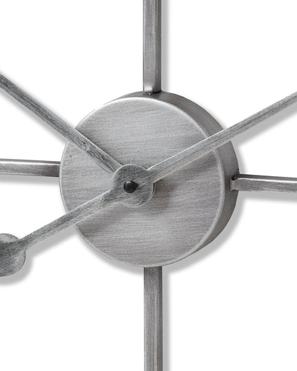 Silver Heart Skeleton Wall Clock