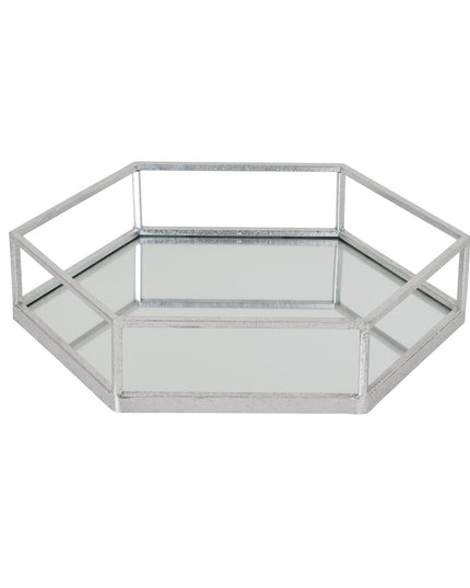 Silver Hexagon Set Of Two Trays
